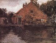 Piet Mondrian The houses on the Liyin river oil painting reproduction